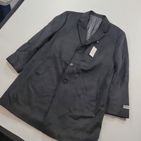 Kenneth Cole Slim-Fit Overcoat Mens 48R 48 Raburn Black Wool-Blend $350 NEW - Picture 4 of 6